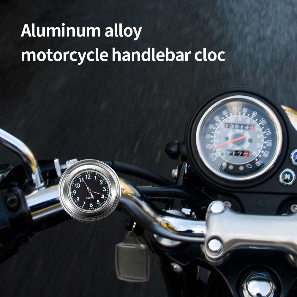 Motorcycle Clock Chrome Waterproof Bike Handlebar Mount Quartz Watch Aluminum Luminous Clock Moto Accessories Universal Motorcycle Clock Chrome Waterproof Bike Handlebar Mount Quartz Watch Aluminum Luminous Clock Moto Accessories Universal