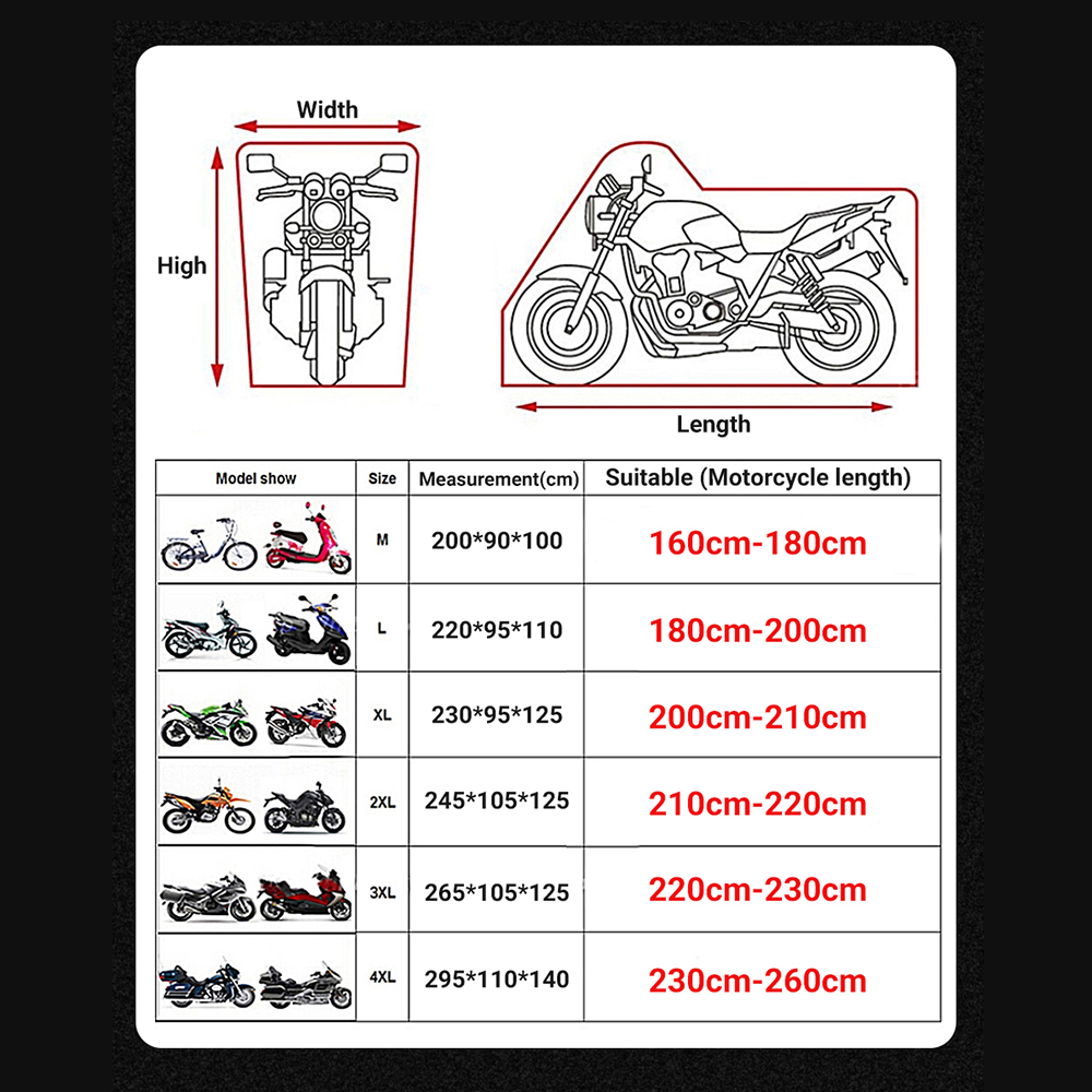 Motorcycle Cover For Motorbike Funda Moto Bike All Season Waterproof Dustproof UV Protective Outdoor Indoor Motocross Motorcycle Cover For Motorbike Funda Moto Bike All Season Waterproof Dustproof UV Protective Outdoor Indoor Motocross