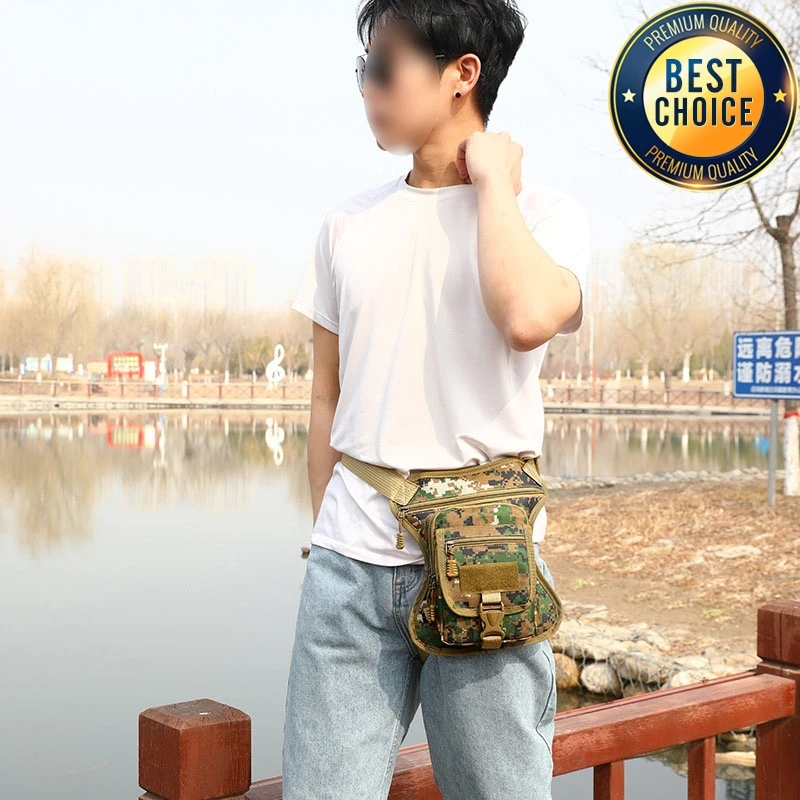 Motorcycle Drop Leg Bag Camouflage Waterproof Waist Bag Outdoor Multifunctional Travel Hiking Portable Motorcycle Leg