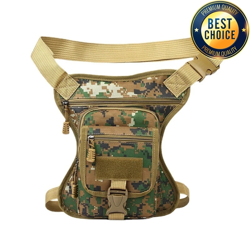 Motorcycle Drop Leg Bag Camouflage Waterproof Waist Bag Outdoor Multifunctional Travel Hiking Portable Motorcycle Leg