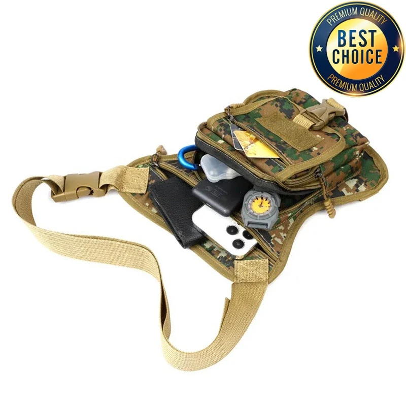 Motorcycle Drop Leg Bag Camouflage Waterproof Waist Bag Outdoor Multifunctional Travel Hiking Portable Motorcycle Leg