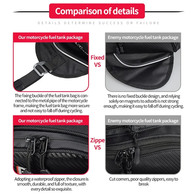 Motorcycle Fuel Tank Bag Touchable Navigation Magnet bag Motorbike Dust Bag Motorcycle Rider Satchel Fanny Pack