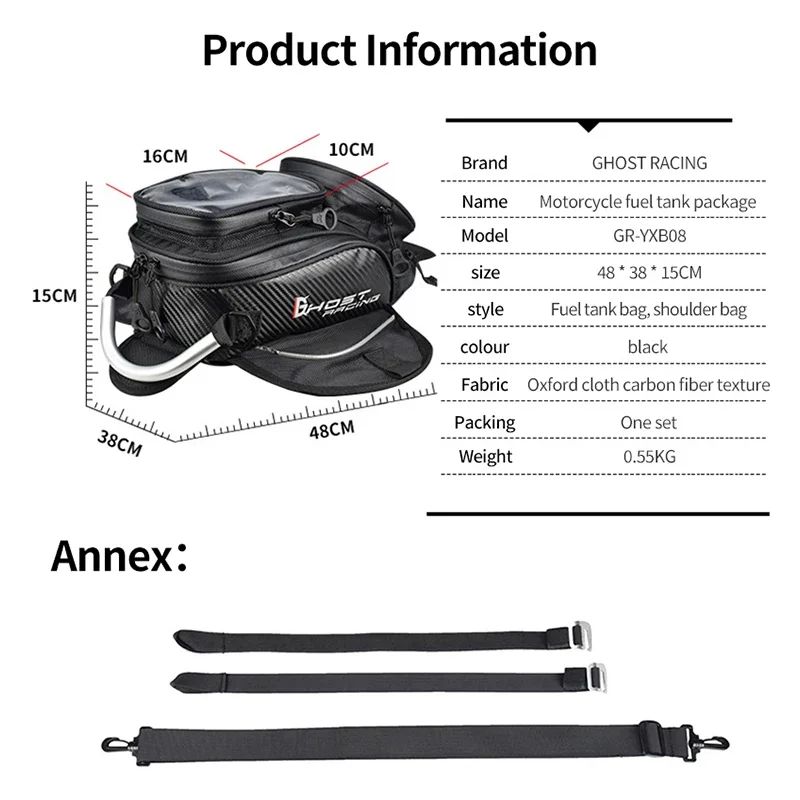 Motorcycle Fuel Tank Bag Touchable Navigation Magnet bag Motorbike Dust Bag Motorcycle Rider Satchel Fanny Pack