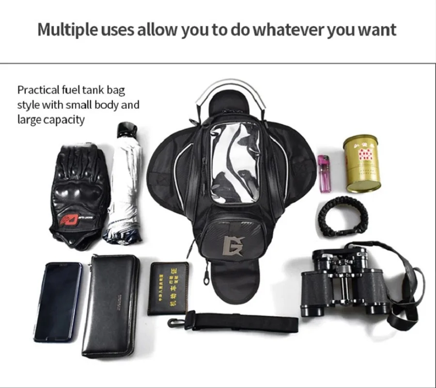 Motorcycle Fuel Tank Bag Touchable Navigation Magnet bag Motorbike Dust Bag Motorcycle Rider Satchel Fanny Pack