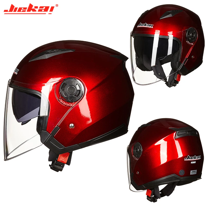 Motorcycle Half Helmet Dual Lens Scooter Moto Helmet