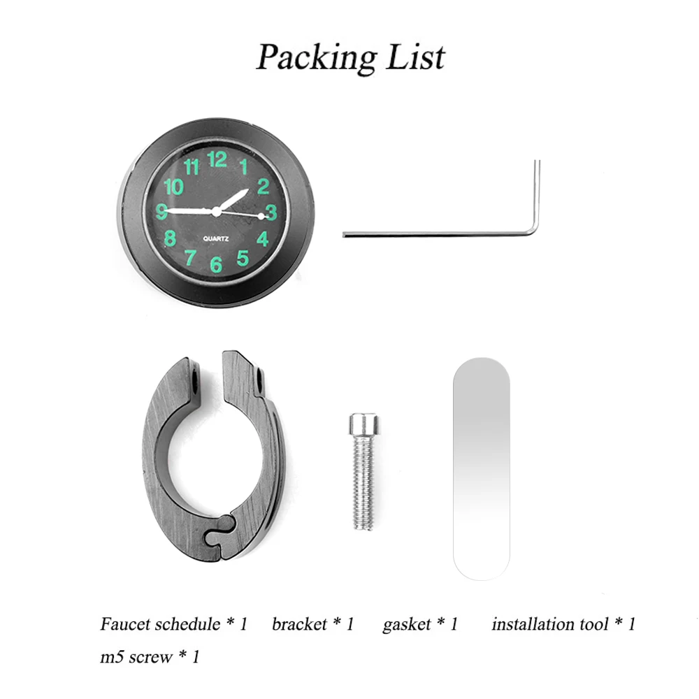 Motorcycle Handlebar Clock Durable Stainless Steel Refit Night Vision Waterproof Shockproof Buckle Watch For Motobike Motorcycle Handlebar Clock Durable Stainless Steel Refit Night Vision Waterproof Shockproof Buckle Watch For Motobike