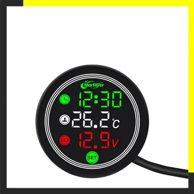 Motorcycle Painel Digital Moto Universal Temperature Clock Mini Full Screen Thermometer 4 in 1 Touch Screen Meter