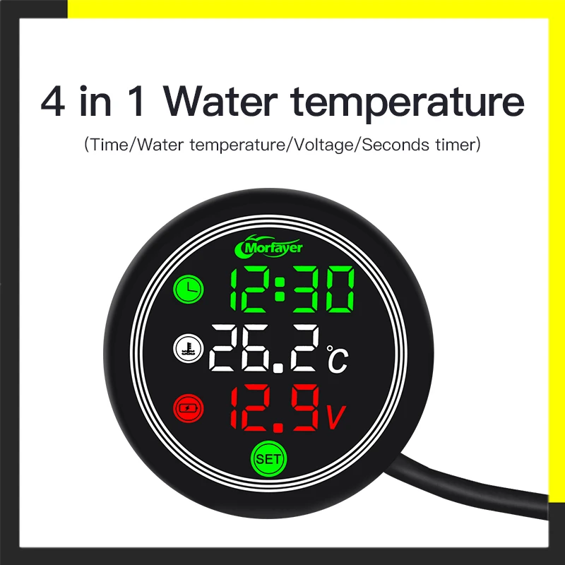 Motorcycle Painel Digital Moto Universal Temperature Clock Mini Full Screen Thermometer 4 in 1 Touch Screen Meter