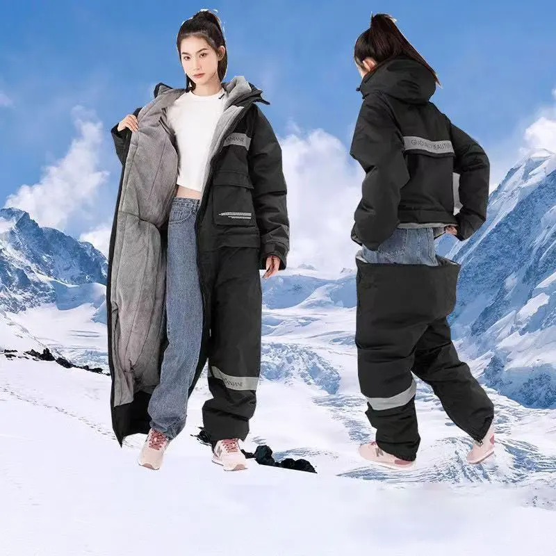 Motorcycle Riding Cold Clothing Winter Warm Windproof Clothing Integrated Quick Dressing Ski Fishing Suit Motorcycle