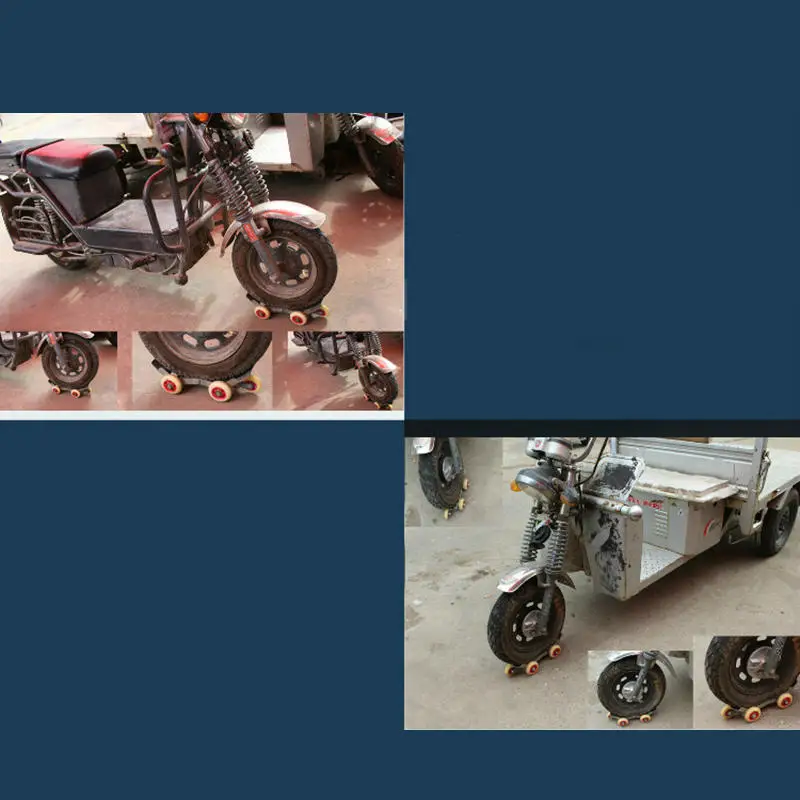Motorcycle Tire Skates Motorcycle Carrier Tire Dolly With 5 Wheels Flat Tire And Blown Tire Self Rescue Trailer