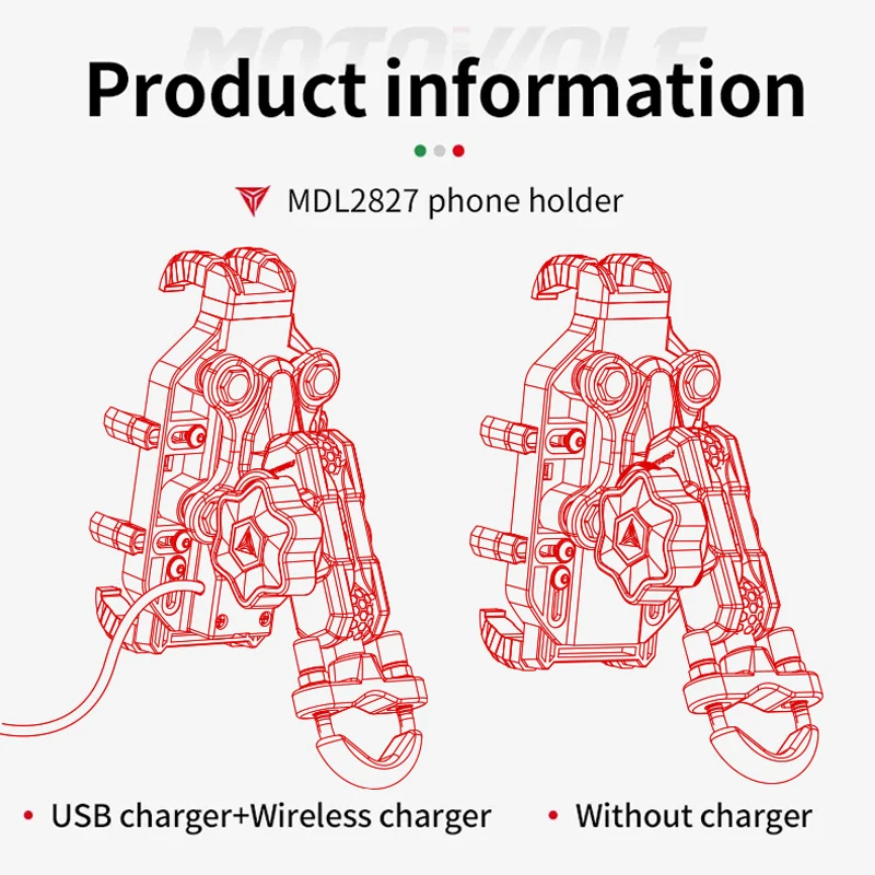 Motorcycle Wireless Charging Phone Holder Cradle 3.0 Quick Charger GPS Moto Support Cellphone Handlebar Mount for 4-7 Motorcycle Wireless Charging Phone Holder Cradle 3.0 Quick Charger GPS Moto Support Cellphone Handlebar Mount for 4-7