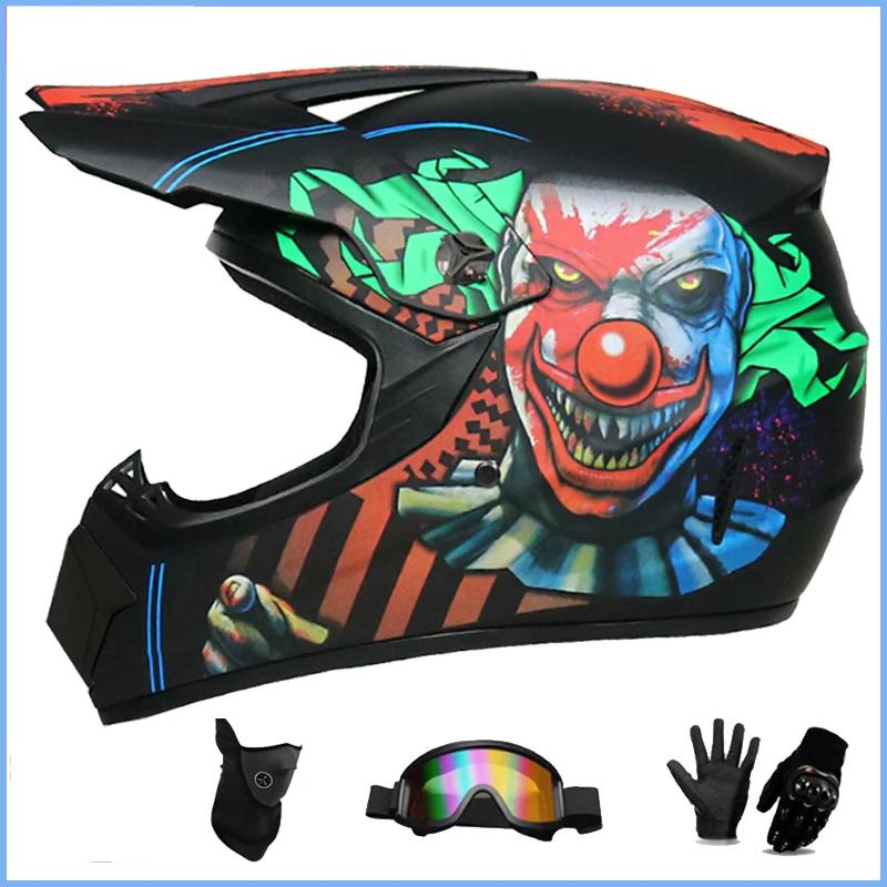 Motorcycle Youth Kids Child full Helmet Children Helmets Motocross Casco Moto Off-road Goggles Gloves Protective