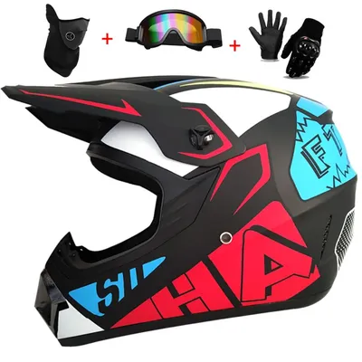 Motorcycle Youth Kids Child full Helmet Children Helmets Motocross Casco Moto Off-road Goggles Gloves Protective