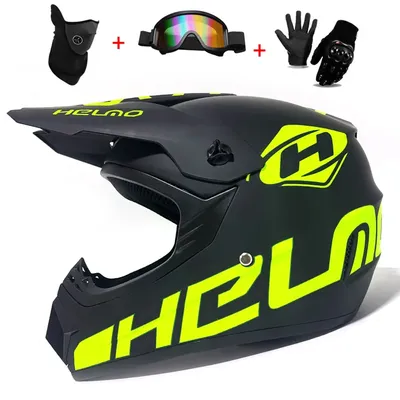 Motorcycle Youth Kids Child full Helmet Children Helmets Motocross Casco Moto Off-road Goggles Gloves Protective