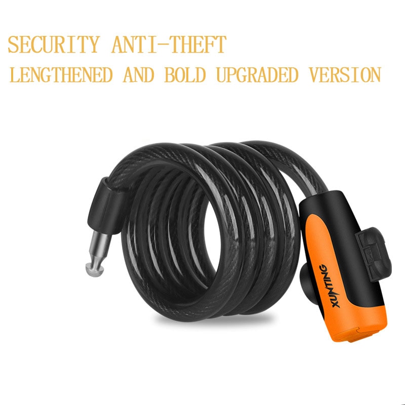 Mountain Bike Cable Lock Key Electric Password Fixed Secure Anti Theft with Mounting Bracket Scooter Bicycle Lock