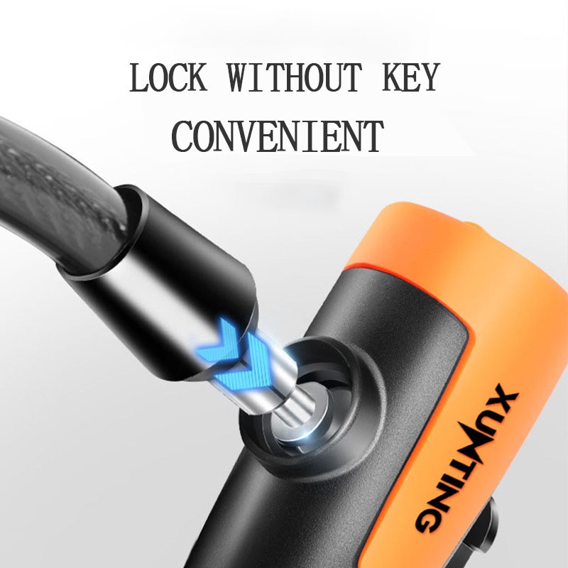 Mountain Bike Cable Lock Key Electric Password Fixed Secure Anti Theft with Mounting Bracket Scooter Bicycle Lock