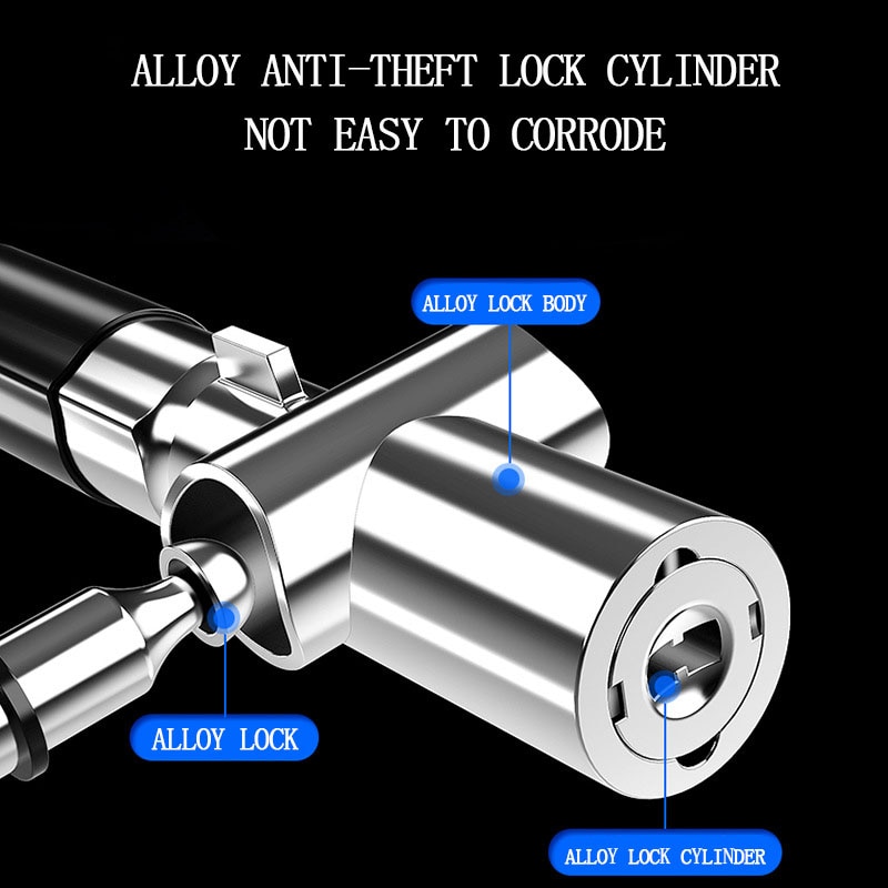 Mountain Bike Cable Lock Key Electric Password Fixed Secure Anti Theft with Mounting Bracket Scooter Bicycle Lock