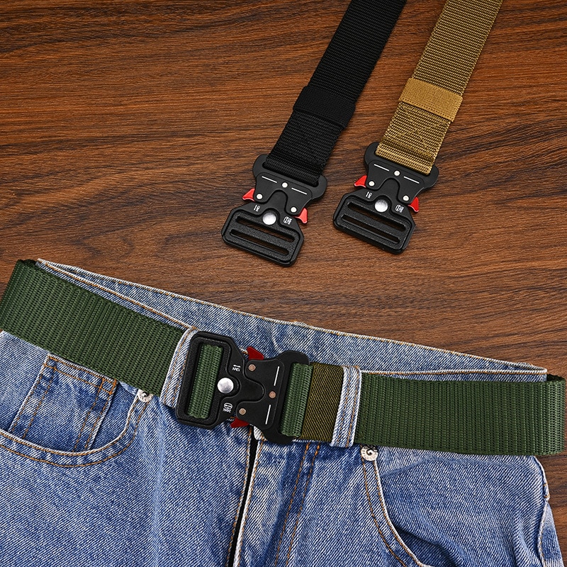 Mountaineering Outdoor Multifunctional Tactical Snake Eye Buckle Nylon Canvas Woven Universal Belt