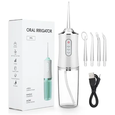 Mouth Washing Machine Powerful Portable Irrigator Dental Water Jet 3 Modes USB Rechargeable 4 Jet for Teeth Cleaning