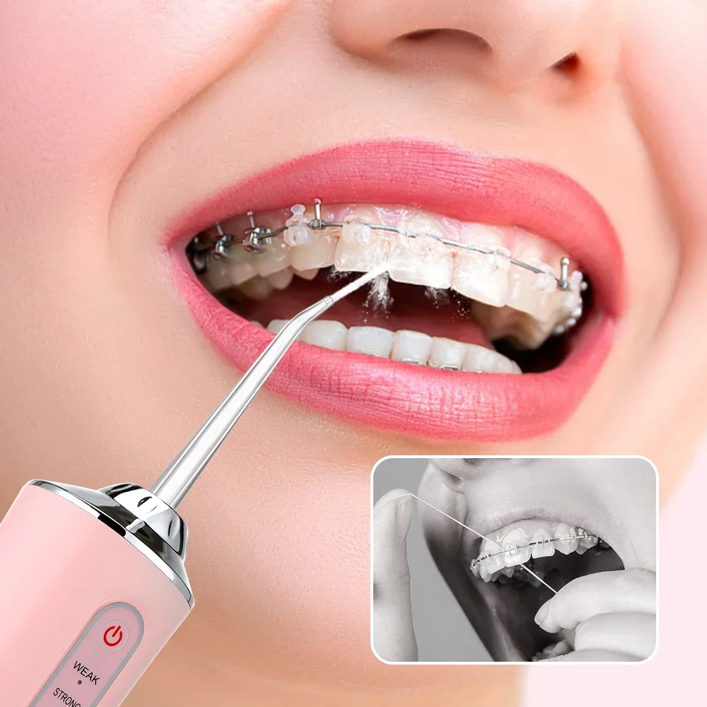 Mouth Washing Machine Powerful Portable Irrigator Dental Water Jet 3 Modes USB Rechargeable 4 Jet for Teeth Cleaning