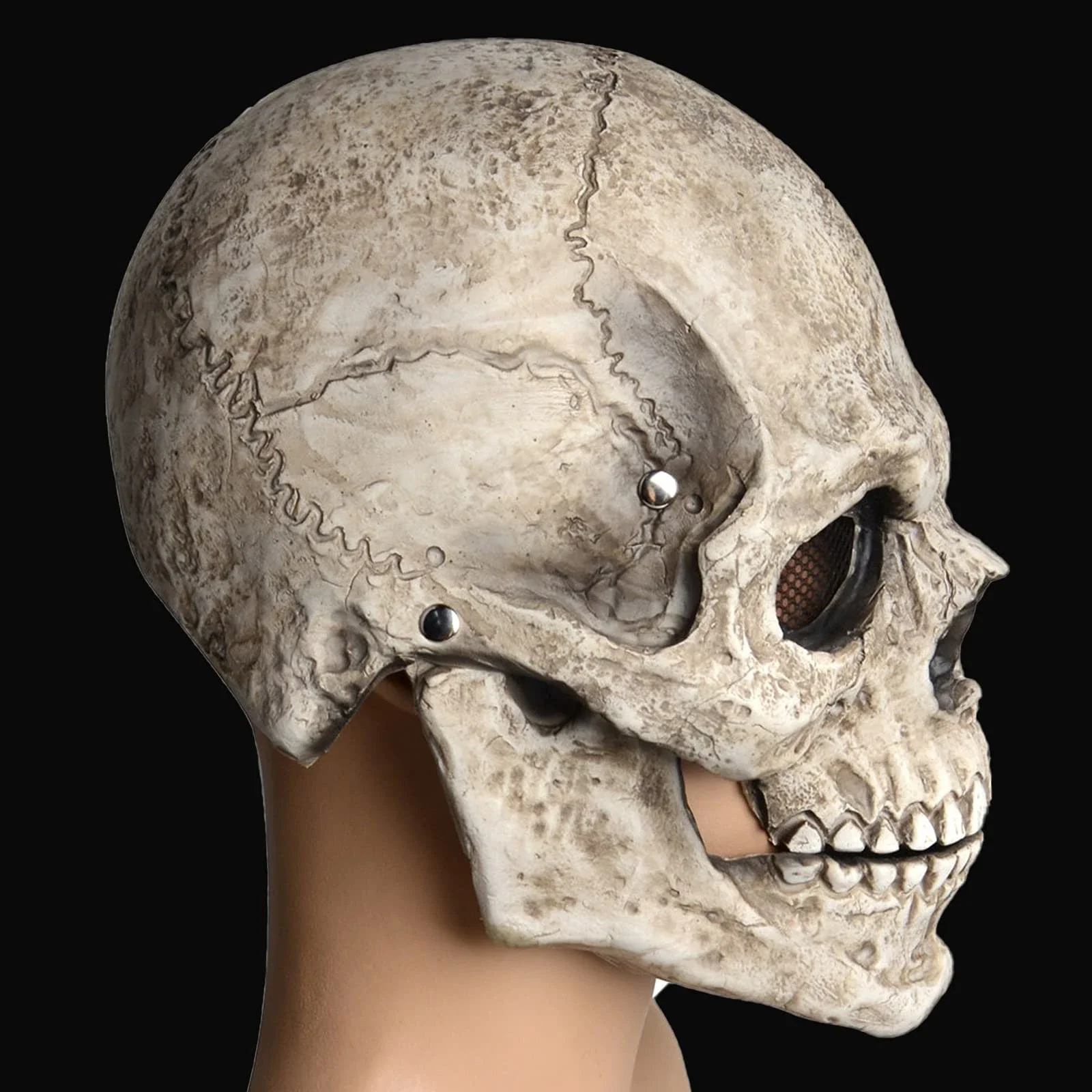 Movable Jaw Mask Non-Toxic Skull Mask Latex Headgear Tear-Resistant Full Head Skull Helmet For Outdoor Decorations