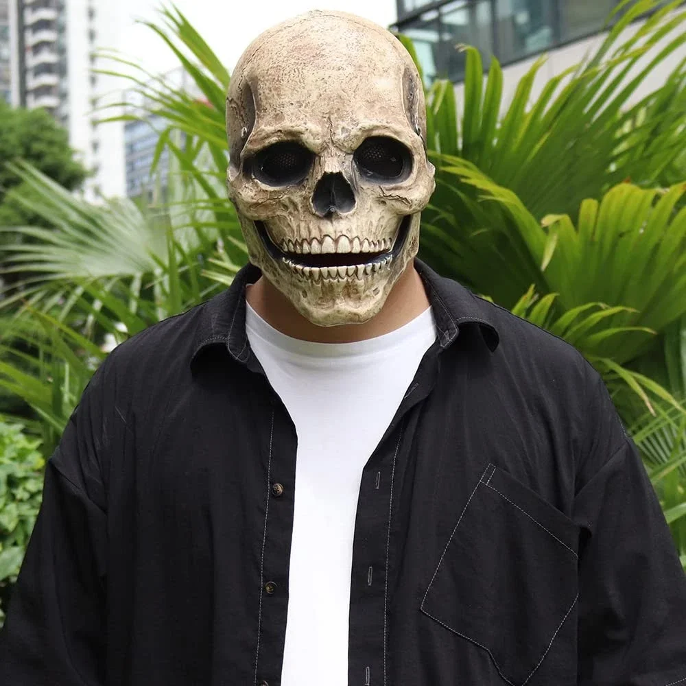 Movable Jaw Mask Non-Toxic Skull Mask Latex Headgear Tear-Resistant Full Head Skull Helmet For Outdoor Decorations Movable Jaw Mask Non-Toxic Skull Mask Latex Headgear Tear-Resistant Full Head Skull Helmet For Outdoor Decorations