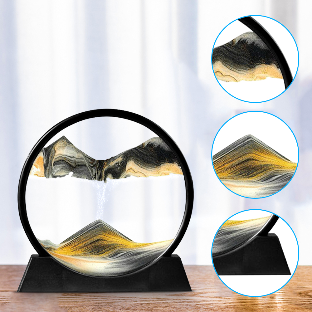 Moving Sand Art Picture Round Glass 3D Hourglass Deep Sea Sandscape In Motion Display Flowing Sand Frame For home Decor Moving Sand Art Picture Round Glass 3D Hourglass Deep Sea Sandscape In Motion Display Flowing Sand Frame For home Decor