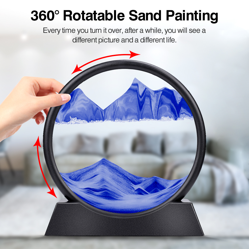 Moving Sand Art Picture Round Glass 3D Hourglass Deep Sea Sandscape In Motion Display Flowing Sand Frame For home Decor Moving Sand Art Picture Round Glass 3D Hourglass Deep Sea Sandscape In Motion Display Flowing Sand Frame For home Decor