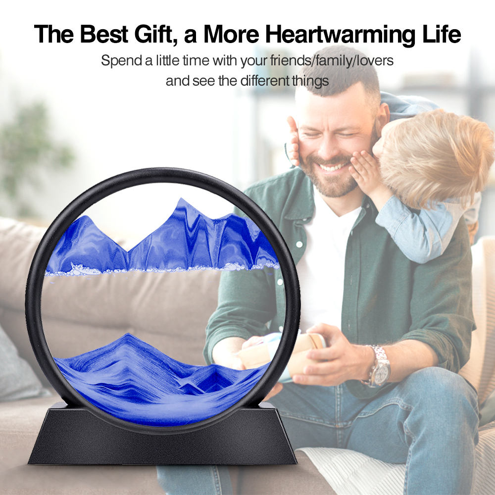 Moving Sand Art Picture Round Glass 3D Hourglass Deep Sea Sandscape In Motion Display Flowing Sand Frame For home Decor Moving Sand Art Picture Round Glass 3D Hourglass Deep Sea Sandscape In Motion Display Flowing Sand Frame For home Decor