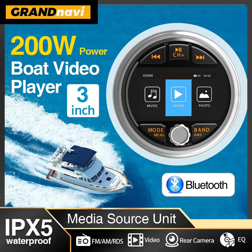 MP5 Marine Stereo Waterproof IPX5 Boat Radio Player Bluetooth FM AM RDS Audio For Yacht Gauge ATV UTV Cart Motorcycle MP5 Marine Stereo Waterproof IPX5 Boat Radio Player Bluetooth FM AM RDS Audio For Yacht Gauge ATV UTV Cart Motorcycle