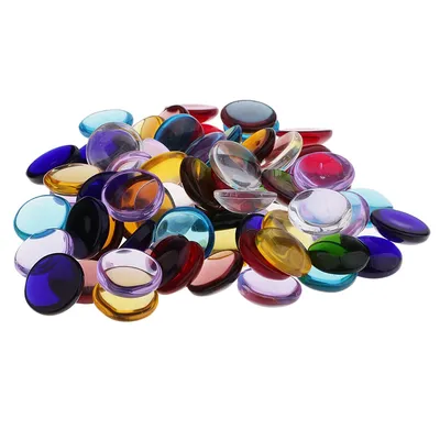 Multi Color Flat Glass Gems (100g) Multi Color Flat Glass Gems (100g)