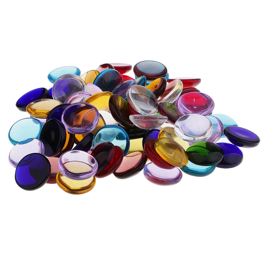 Multi Color Flat Glass Gems (100g)