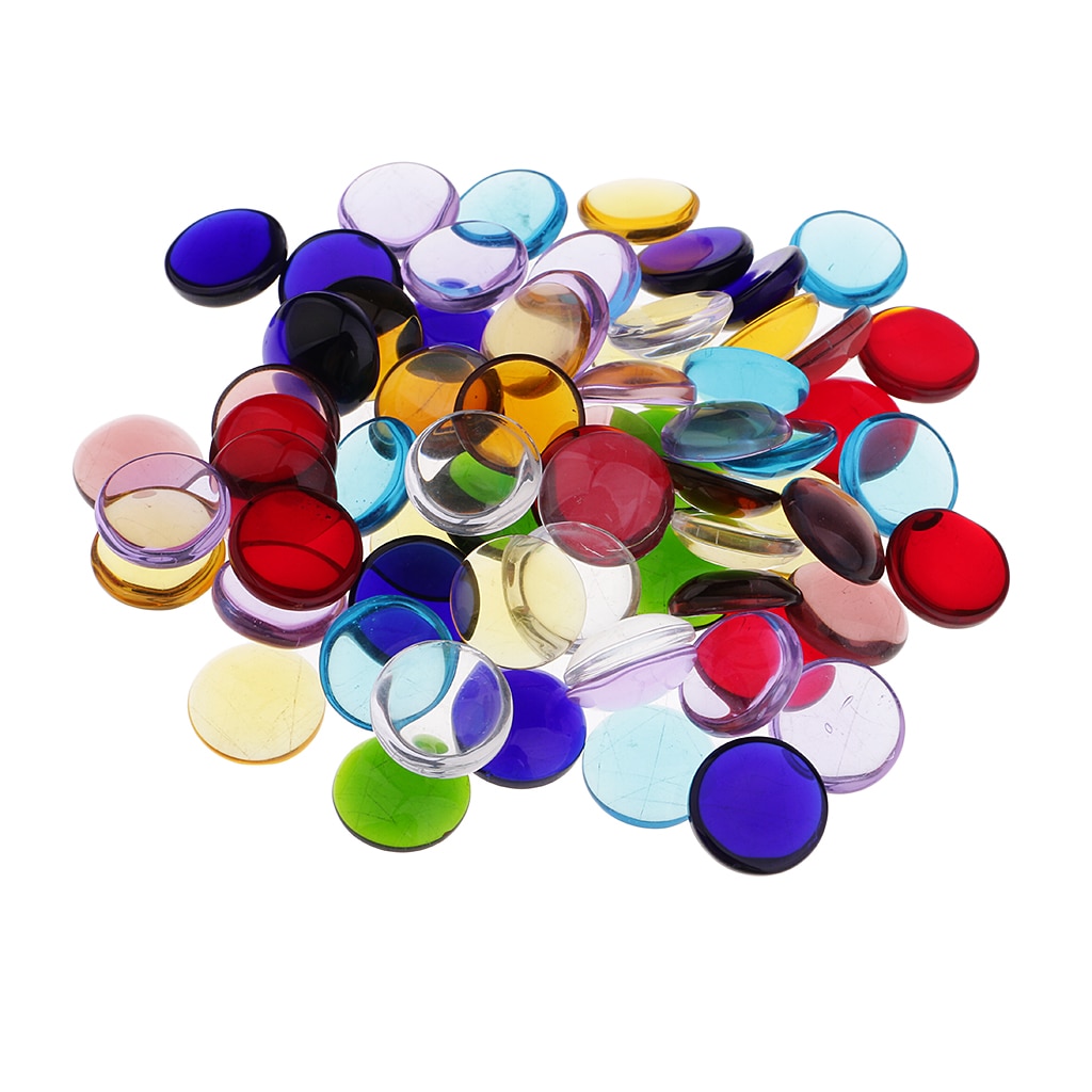 Multi Color Flat Glass Gems (100g) Multi Color Flat Glass Gems (100g)