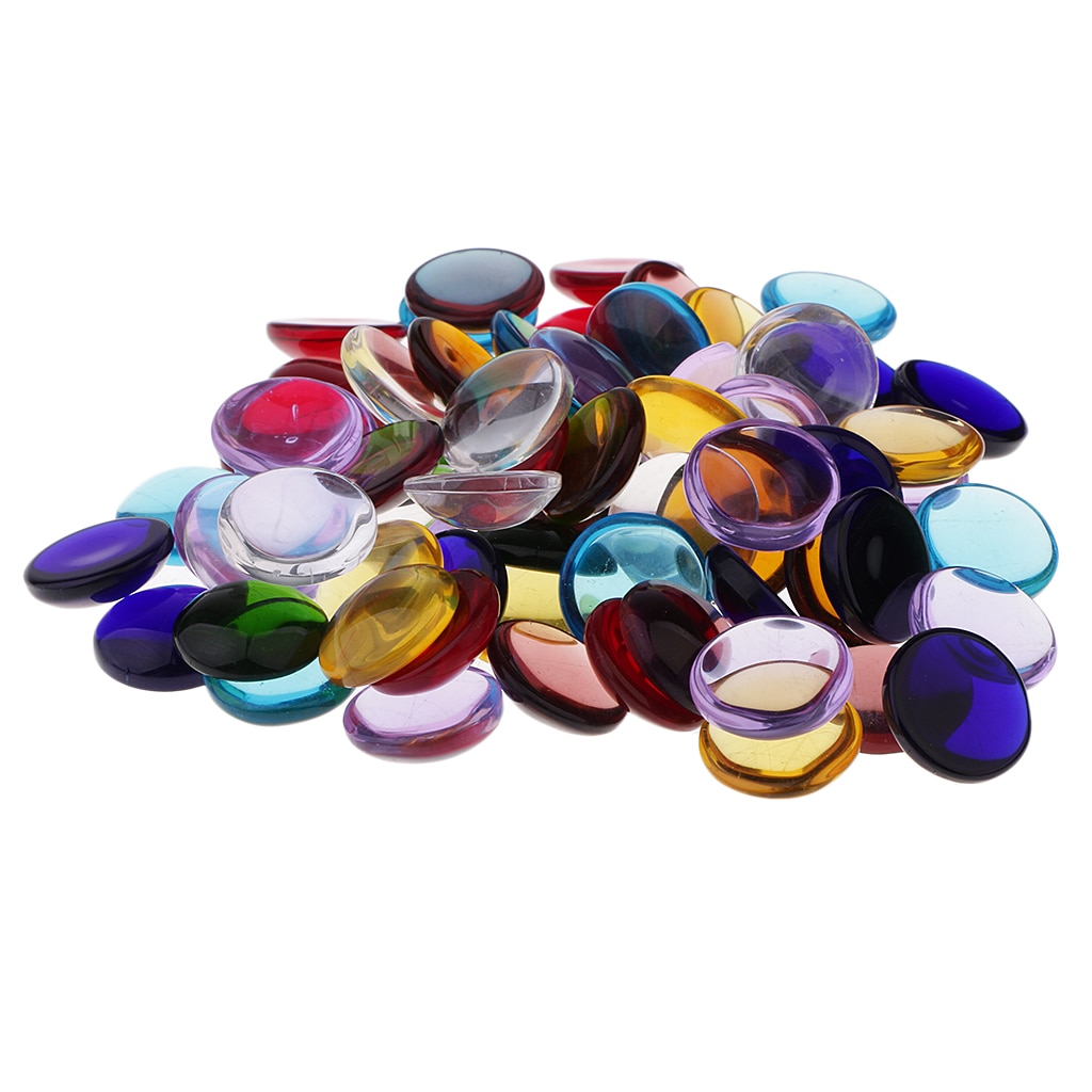 Multi Color Flat Glass Gems (100g) Multi Color Flat Glass Gems (100g)
