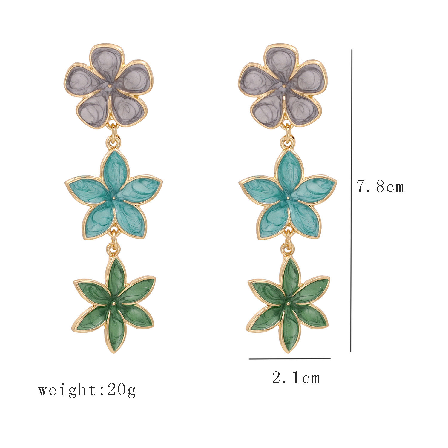 Multi Color Floral Drop Earrings