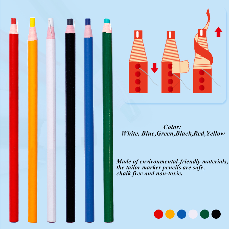 Multi Color Tailors Chalk Pencils (6pcs) Multi Color Tailors Chalk Pencils (6pcs)