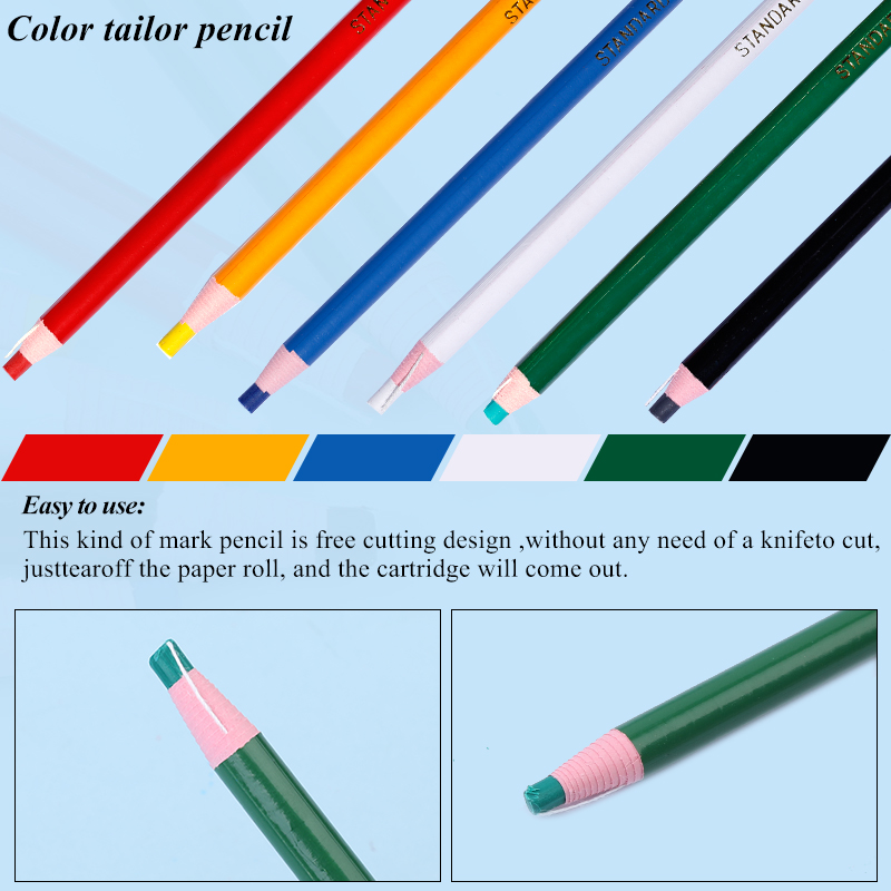 Multi Color Tailors Chalk Pencils (6pcs) Multi Color Tailors Chalk Pencils (6pcs)