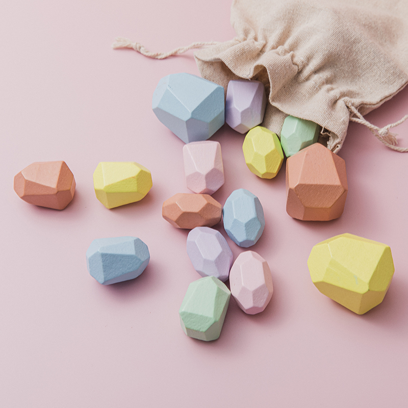 Multi Color Wooden Balancing Stones