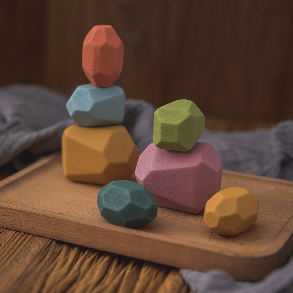 Multi Color Wooden Balancing Stones Multi Color Wooden Balancing Stones