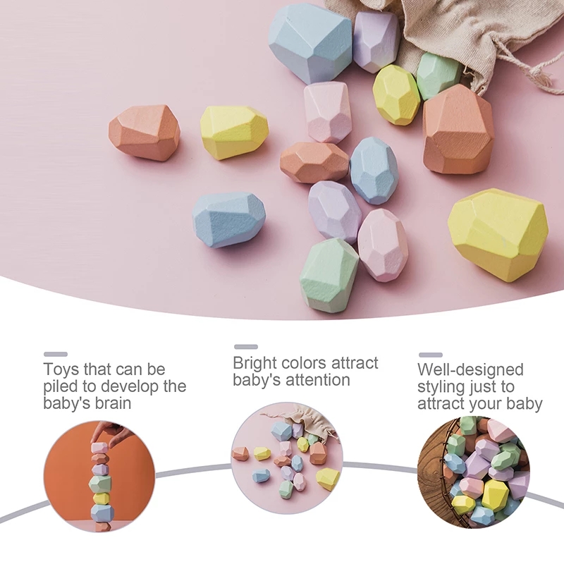 Multi Color Wooden Balancing Stones Multi Color Wooden Balancing Stones