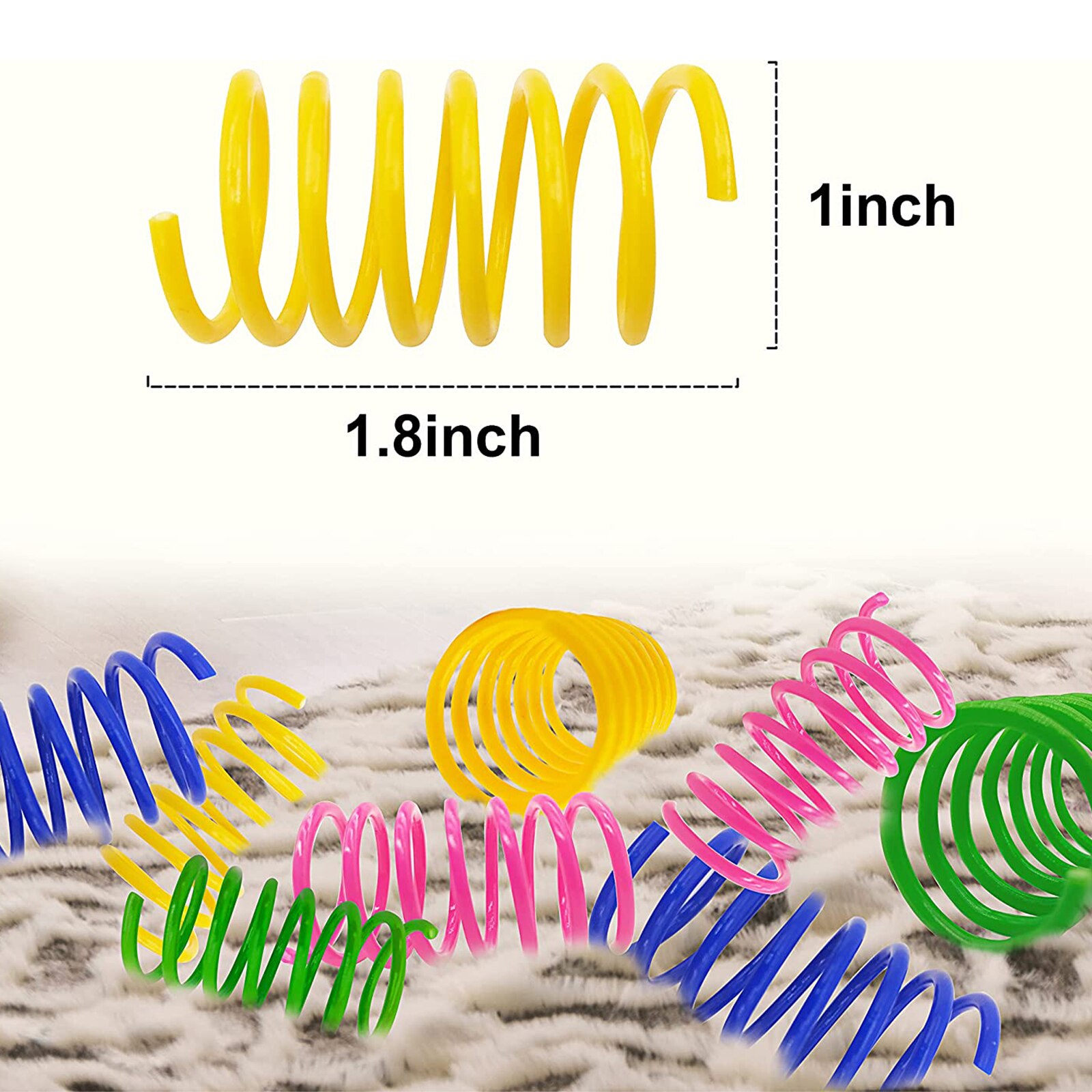 Multi-Colored Plastic Springs for Cats (4 pcs)