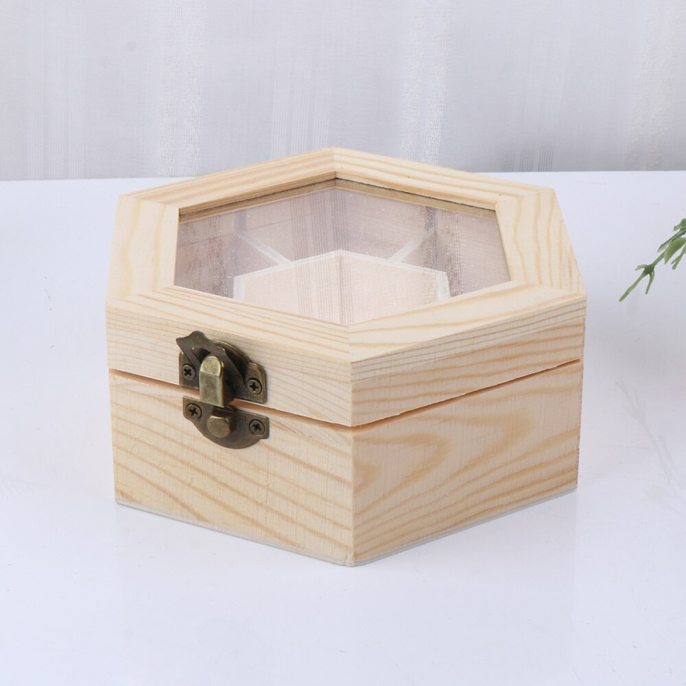 Multi Compartment Hexagonal Wooden Box