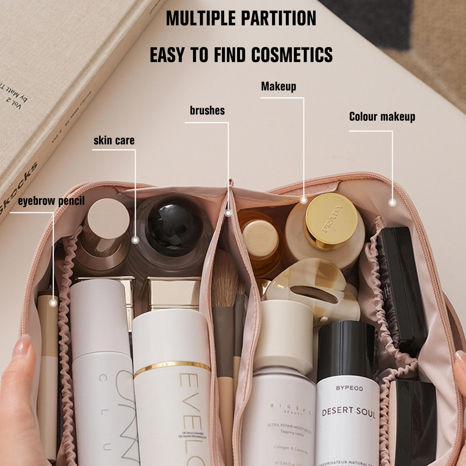 Multi Compartment Make Up Travel Bag Multi Compartment Make Up Travel Bag