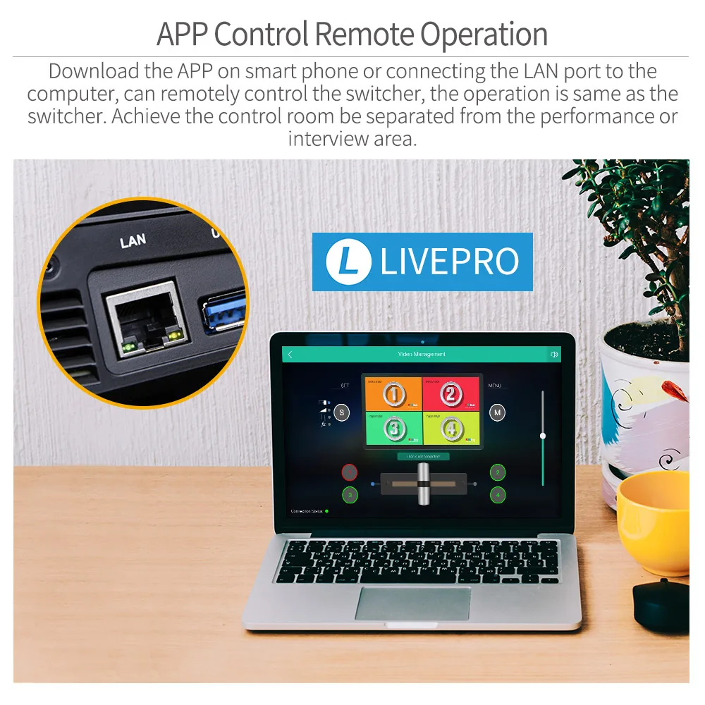 Multi Format Video Mixer Switcher 4x HDMI Inputs Camera Production USB3.0 Live Streaming Youtube