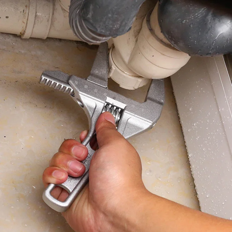 Multi-function Adjustable Wrench Aluminium Alloy Large Open Wrench Universal Spanner Repair Tool for Water Pipe Screw