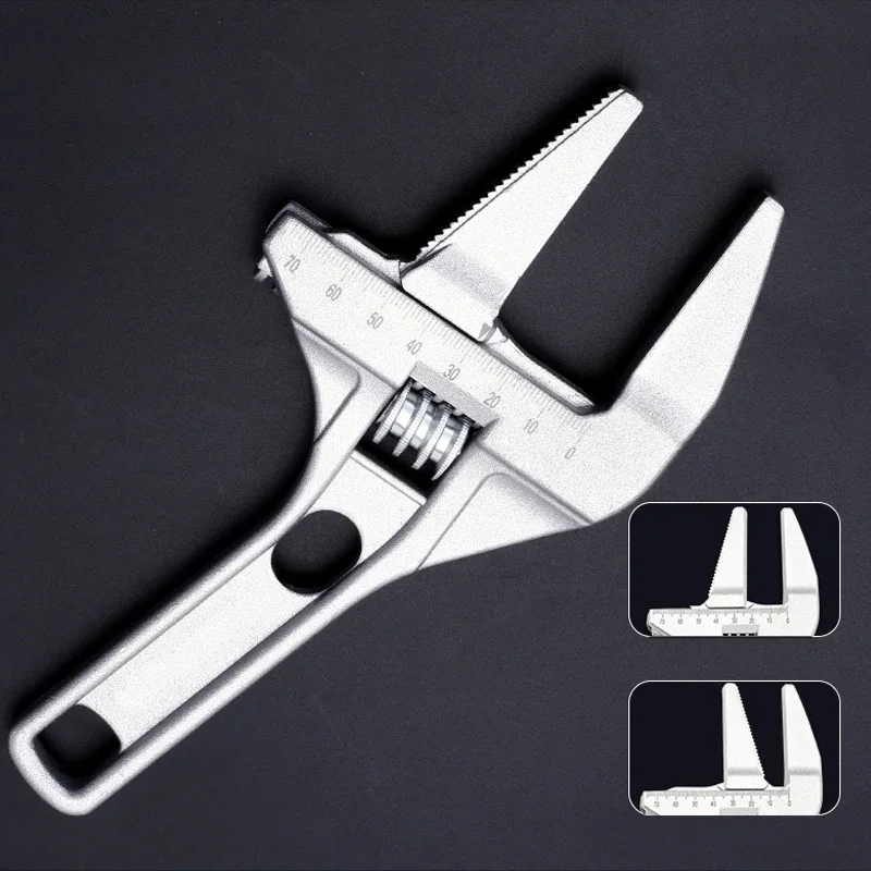 Multi-function Adjustable Wrench Aluminium Alloy Large Open Wrench Universal Spanner Repair Tool for Water Pipe Screw