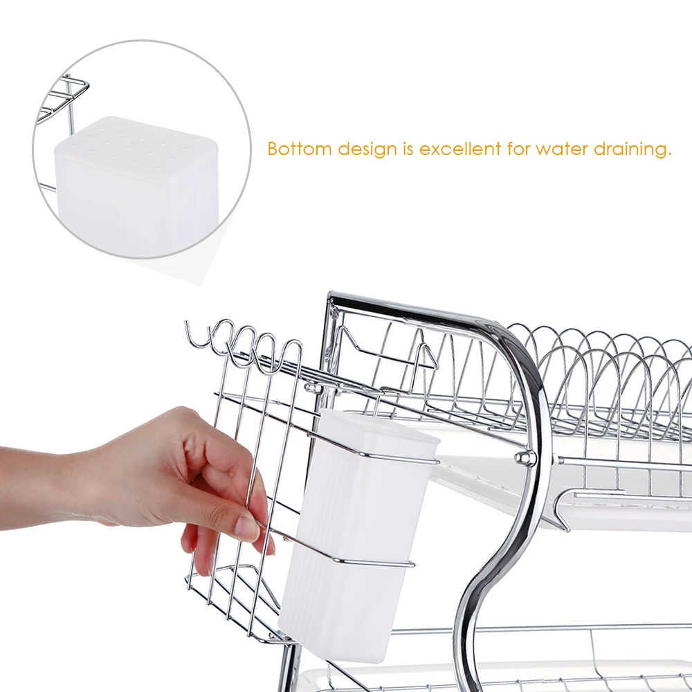 Multi-functional 3-Tier Dish Rack Kitchen Supplies Storage Rack Draining Rack with Chopsticks/Knives/Cutting Board Multi-functional 3-Tier Dish Rack Kitchen Supplies Storage Rack Draining Rack with Chopsticks/Knives/Cutting Board