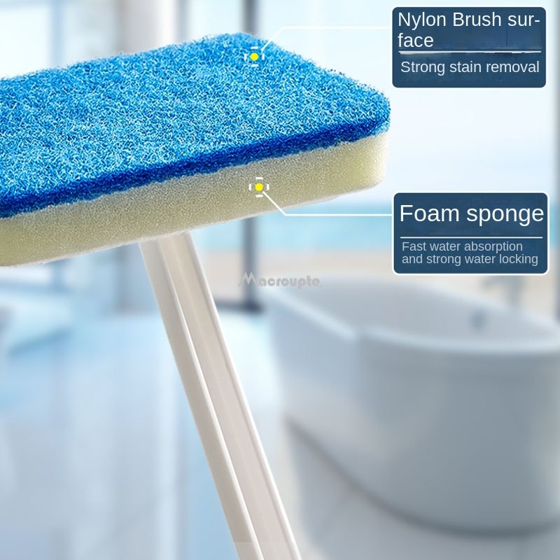Multi Functional Bathroom Wall Brush Long Handle Removable Household Floor Bathtub Brushes Ceramic Tile Sponge Cleaning