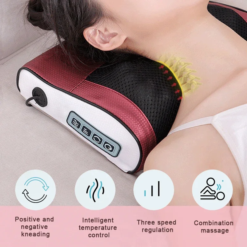 Multi Functional Neck and Shoulder Massager, a Household Neck and Back Kneading Tool with 6 Adjustable Hot Compress