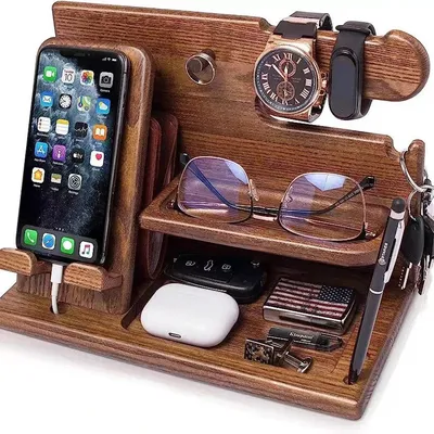 Multi-functional Wooden For the Phone, Glasses, Watches, Keys, and other items Extension Base Father's Gift Bedside Multi-functional Wooden For the Phone, Glasses, Watches, Keys, and other items Extension Base Father's Gift Bedside